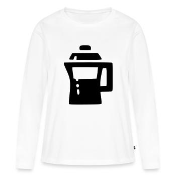 Coffee pot - Women's Premium Organic Long Sleeve Shirt - white - Front - Julia (174cm)
