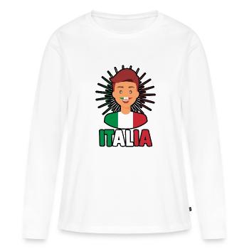 Italie Italien Italien Italie - T-shirt manches longues Premium bio Femme - blanc - Devant - Julia (174cm)