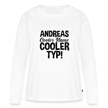 Prénom Andreas - T-shirt manches longues Premium bio Femme - blanc - Devant - Julia (174cm)