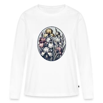 Iris - T-shirt manches longues Premium bio Femme - blanc - Devant - Julia (174cm)