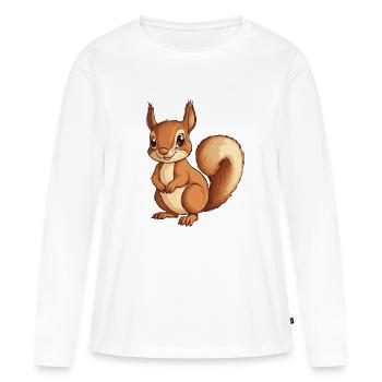 Eichhörnchen - Frauen Premium Bio Langarmshirt - Weiß - Vorne - Julia (174cm)