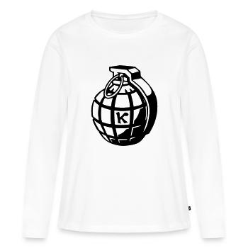 Handgranate - Frauen Premium Bio Langarmshirt - Weiß - Vorne - Julia (174cm)