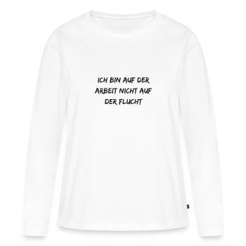 Je suis au travail ... - T-shirt manches longues Premium bio Femme - blanc - Devant - Julia (174cm)