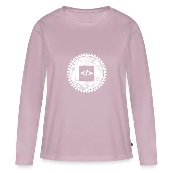 Programmeur informatique informaticien - T-shirt manches longues Premium bio Femme - rose poudré - Devant - Julia (174cm)