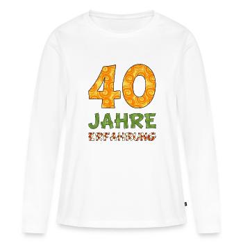 40 Jahre Erfahrung - bunt - Frauen Premium Bio Langarmshirt - Weiß - Vorne - Julia (174cm)