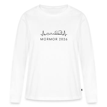 Oma 2026 Herzschlag Schwangerschaft Schwedisch - Frauen Premium Bio Langarmshirt - Weiß - Vorne - Julia (174cm)