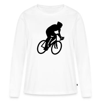 Bicyclette Bicyclette de course - T-shirt manches longues Premium bio Femme - blanc - Devant - Julia (174cm)