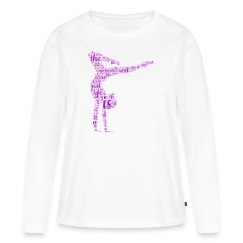 Femme Gymnaste Famel - Fan Acrobat Design - T-shirt manches longues Premium bio Femme - blanc - Devant - Julia (174cm)