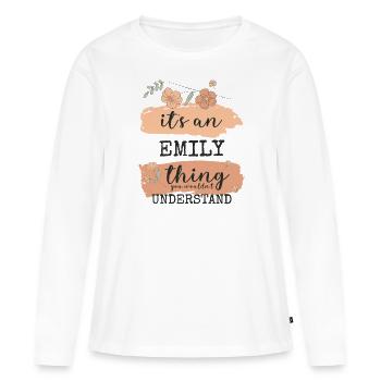Emily Name Birthday Gift - Women's Premium Organic Long Sleeve Shirt - white - Front - Julia (174cm)