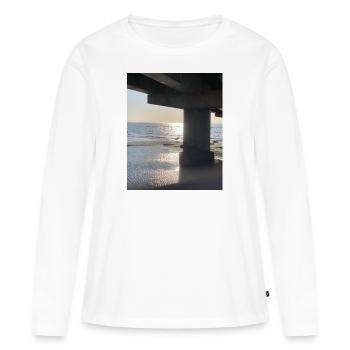 Mer - T-shirt manches longues Premium bio Femme - blanc - Devant - Julia (174cm)