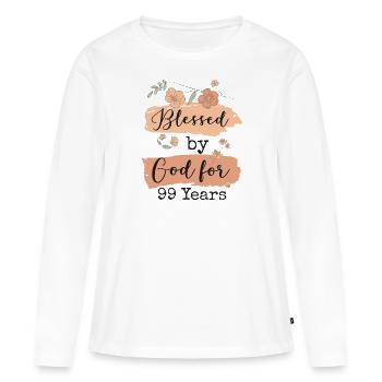 Geburtstag 99 Geschenk Spruch Lustig - Frauen Premium Bio Langarmshirt - Weiß - Vorne - Julia (174cm)