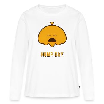 Emoji jour de la semaine : mercredi - T-shirt manches longues Premium bio Femme - blanc - Devant - Julia (174cm)