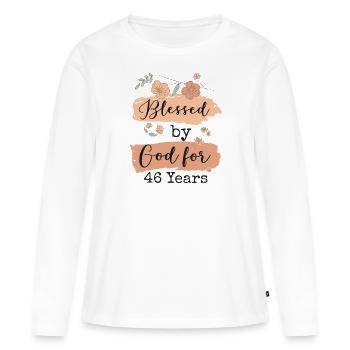 Birthday 46 Gift Quote Funny - Women's Premium Organic Long Sleeve Shirt - white - Front - Julia (174cm)