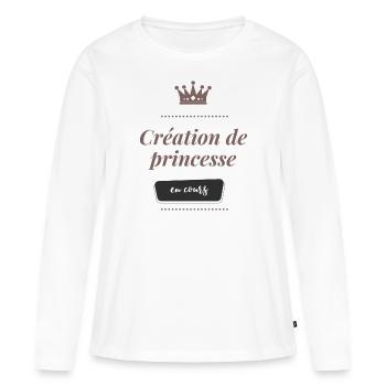 Création de princesse en cours - T-shirt manches longues Premium bio Femme - blanc - Devant - Julia (174cm)
