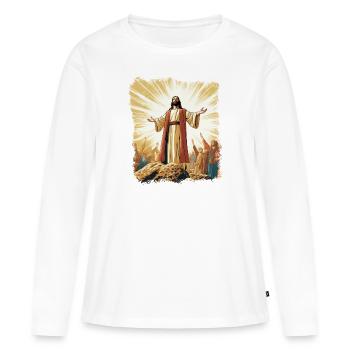 esus Dans la résurrection glorieuse avec les croyants - T-shirt manches longues Premium bio Femme - blanc - Devant - Julia (174cm)