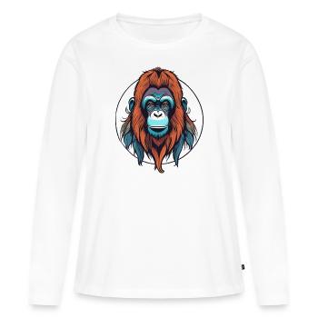 Orang-outan - T-shirt manches longues Premium bio Femme - blanc - Devant - Julia (174cm)