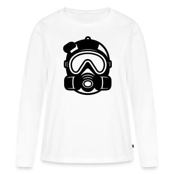 Masque a gaz - T-shirt manches longues Premium bio Femme - blanc - Devant - Julia (174cm)