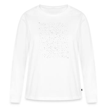 Farbspritzer Distressed Overlay schwarz - Frauen Premium Bio Langarmshirt - Weiß - Vorne - Julia (174cm)