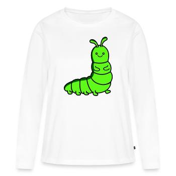 raupe - Frauen Premium Bio Langarmshirt - Weiß - Vorne - Julia (174cm)