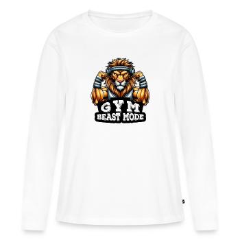 Hymne de l’Arène du Rugissement du Lion - T-shirt manches longues Premium bio Femme - blanc - Devant - Julia (174cm)