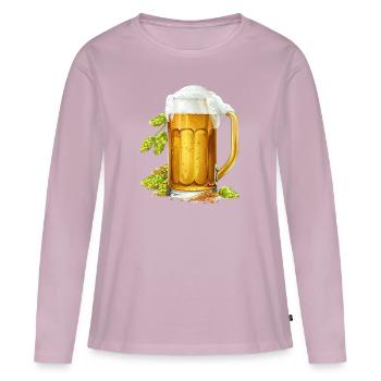 Frostiges Bier im Krug mit Hopfen und Gerste - Frauen Premium Bio Langarmshirt - Altrosa - Vorne - Julia (174cm)