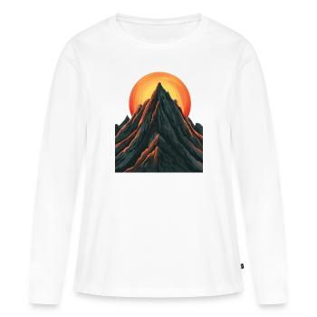 Sommet majestueux avec soleil levant - T-shirt manches longues Premium bio Femme - blanc - Devant - Julia (174cm)