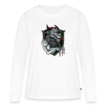 Panthère de Styrie moderne - T-shirt manches longues Premium bio Femme - blanc - Devant - Julia (174cm)