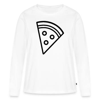 Pizza slice - Women's Premium Organic Long Sleeve Shirt - white - Front - Julia (174cm)