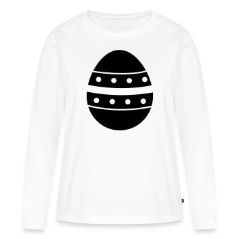 Ei - Frauen Premium Bio Langarmshirt - Weiß - Vorne - Julia (174cm)