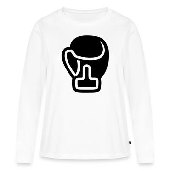 gant de boxe - T-shirt manches longues Premium bio Femme - blanc - Devant - Julia (174cm)