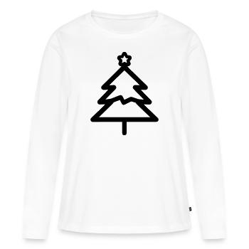 Weihnachtsbaum - Frauen Premium Bio Langarmshirt - Weiß - Vorne - Julia (174cm)