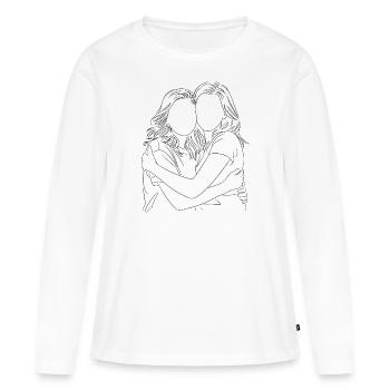 Mother and Daughter Hug Loving Gift - Women's Premium Organic Long Sleeve Shirt - white - Front - Julia (174cm)