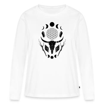 chamanique - T-shirt manches longues Premium bio Femme - blanc - Devant - Julia (174cm)