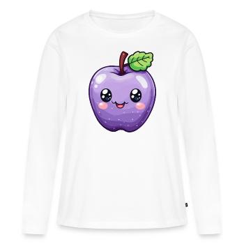 Sujet Apple pour enfants - T-shirt manches longues Premium bio Femme - blanc - Devant - Julia (174cm)