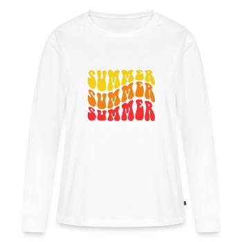 Été ÉTÉ Été - T-shirt manches longues Premium bio Femme - blanc - Devant - Julia (174cm)