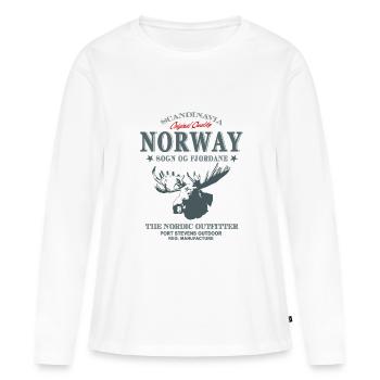 Norway Moose - Frauen Premium Bio Langarmshirt - Weiß - Vorne - Julia (174cm)