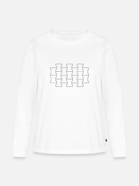 Kopfsteinpflaster - Bürgersteig - Frauen Premium Bio Langarmshirt - Weiß