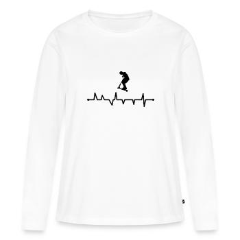 Stunt Scooter - T-shirt manches longues Premium bio Femme - blanc - Devant - Julia (174cm)