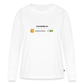 Aktuell im Flugmodus Lustig Introvertiert Offline - Frauen Premium Bio Langarmshirt - Weiß - Vorne - Julia (174cm)