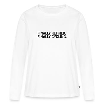 Enfin retraités Enfin Cyclistes Cyclistes - T-shirt manches longues Premium bio Femme - blanc - Devant - Julia (174cm)