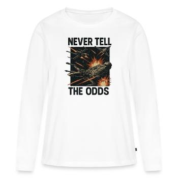 Bataille des galaxies - T-shirt manches longues Premium bio Femme - blanc - Devant - Julia (174cm)