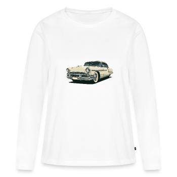 Oldtimer US Car - Classic Road Cruiser 50s - Women's Premium Organic Long Sleeve Shirt - white - Front - Julia (174cm)