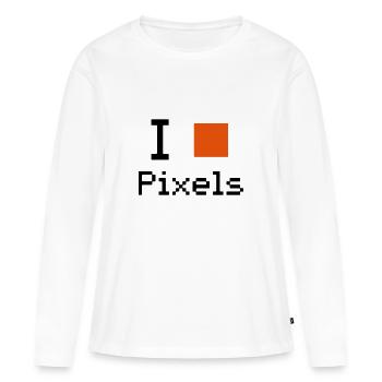 Pixel retrogaming joystick - Women's Premium Organic Long Sleeve Shirt - white - Front - Julia (174cm)