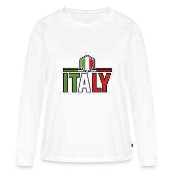 Italie Italien Italien Italie - T-shirt manches longues Premium bio Femme - blanc - Devant - Julia (174cm)