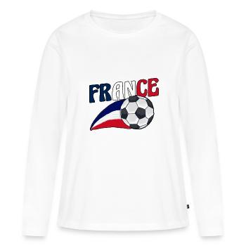 Français Français France - T-shirt manches longues Premium bio Femme - blanc - Devant - Julia (174cm)