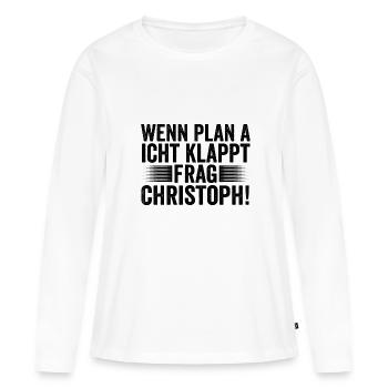 First name Chris Christoph - Women's Premium Organic Long Sleeve Shirt - white - Front - Julia (174cm)