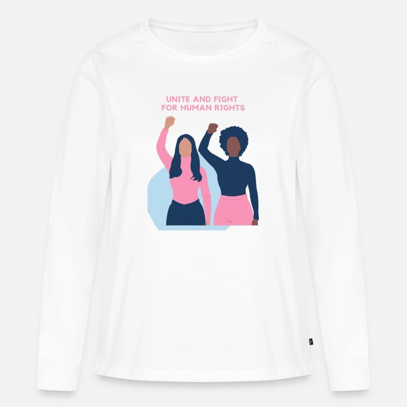 Frauenrechte - Frauen Premium Bio Langarmshirt - Weiß