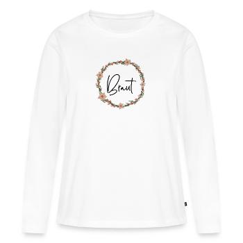 Braut Kranz 2 - Frauen Premium Bio Langarmshirt - Weiß - Vorne - Julia (174cm)