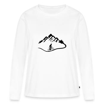 Mountain biking, cycling - T-shirt manches longues Premium bio Femme - blanc - Devant - Julia (174cm)