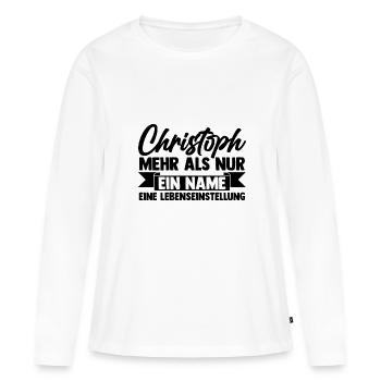 Prénom Chris Christoph - T-shirt manches longues Premium bio Femme - blanc - Devant - Julia (174cm)